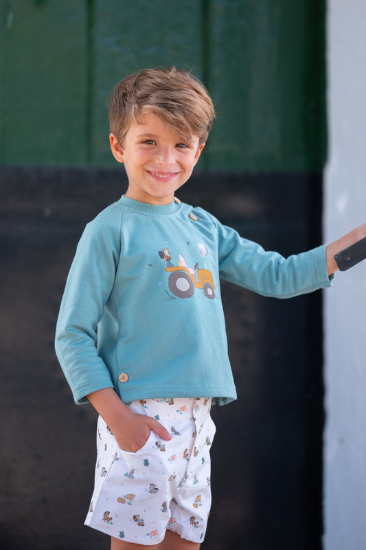 Džemperis ir šortai Traktoriukas