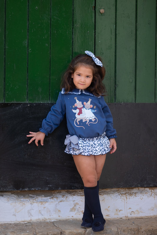 Mėlynas  džemperis Peliukai