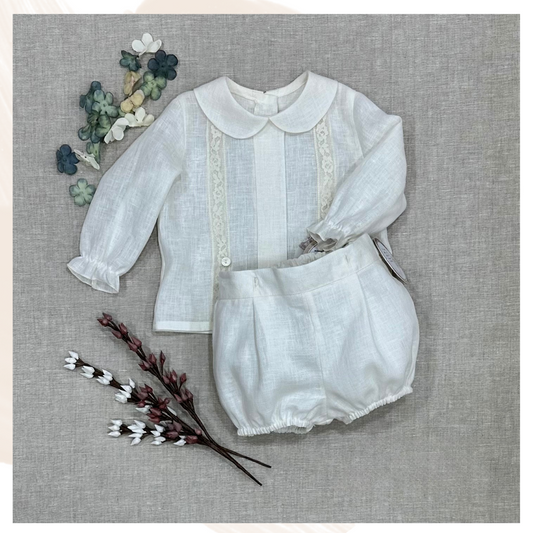 Krikštynų kostiumėlis iš 100 % lino
